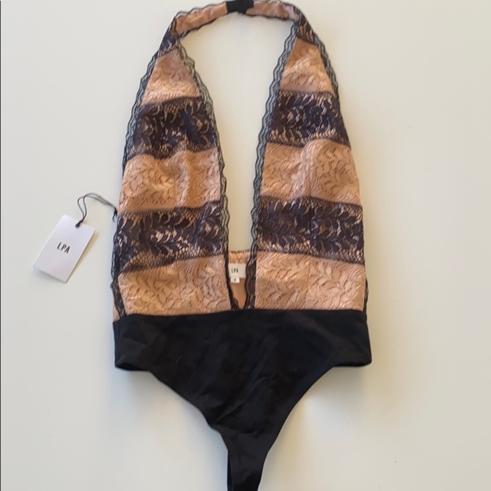 LPA Deep-V Lace Bodysuit